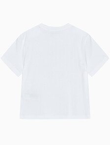 Buy 여성 모노그램 로고 모던 스트레이트핏 반팔 티셔츠 in color BRIGHT WHITE
