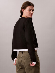 Buy 여성 박시모노로고 헤비 져지 레이어드 티 in color BLACK