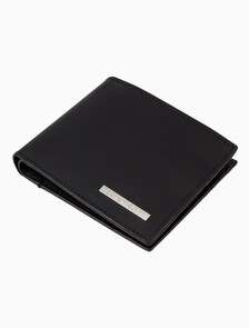 Buy 남성 CK 레더 플라크 빌폴드 in color BLACK
