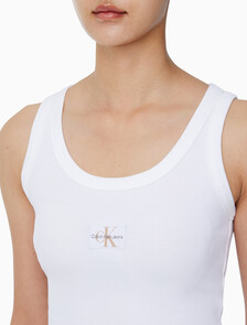 Buy 여성 우븐 라벨 립 탱크 in color BRIGHT WHITE