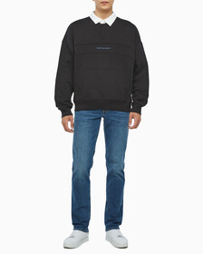 Buy 남성 롱슬리브 럭비 탑 in color CK BLACK