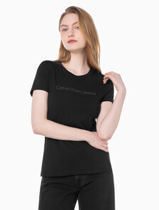 Buy 여성 인스티튜셔널 슬림핏 반팔 티셔츠 in color CK BLACK