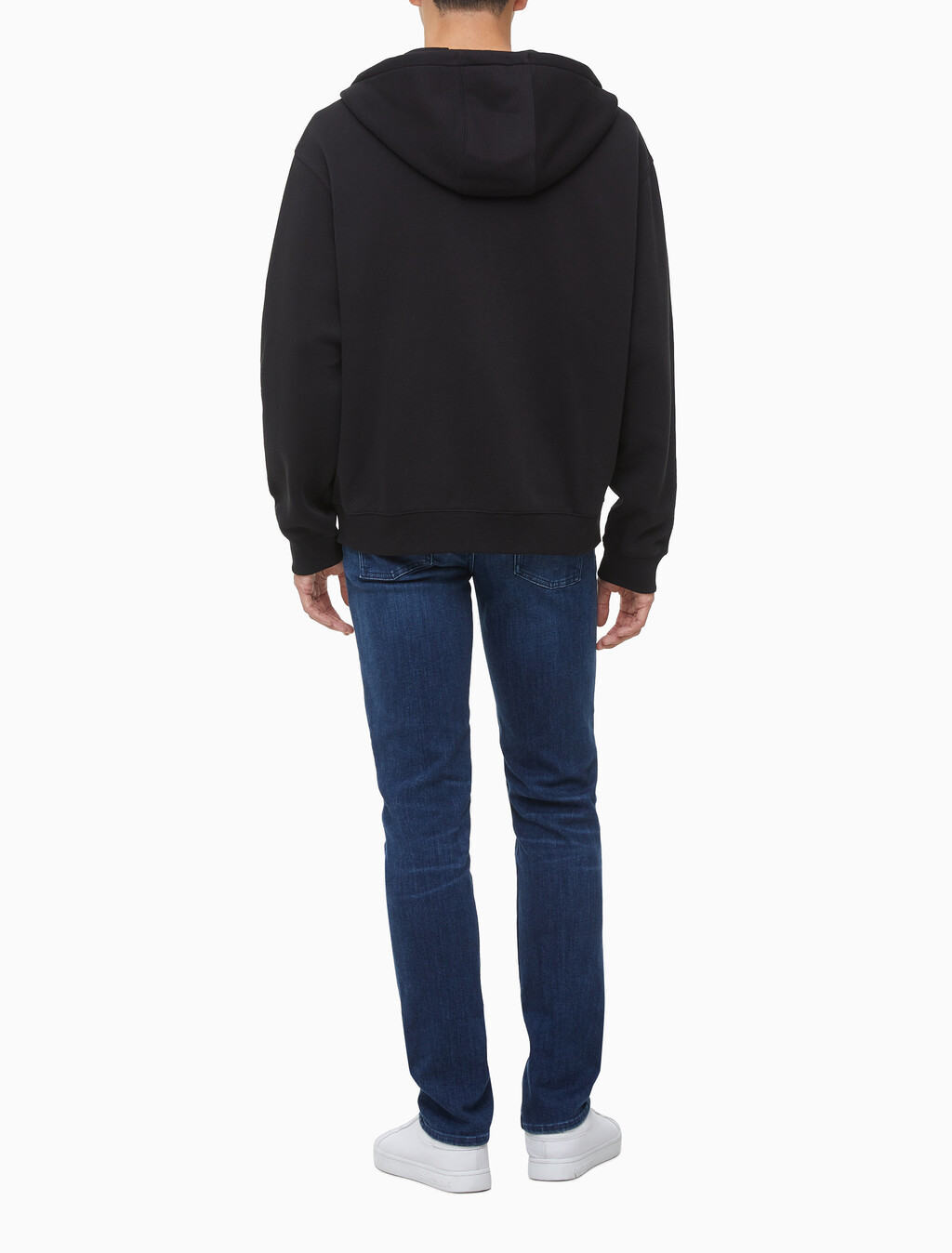 Buy 남녀공용 릴렉스핏 모노그램 집업 후디 in color CK BLACK