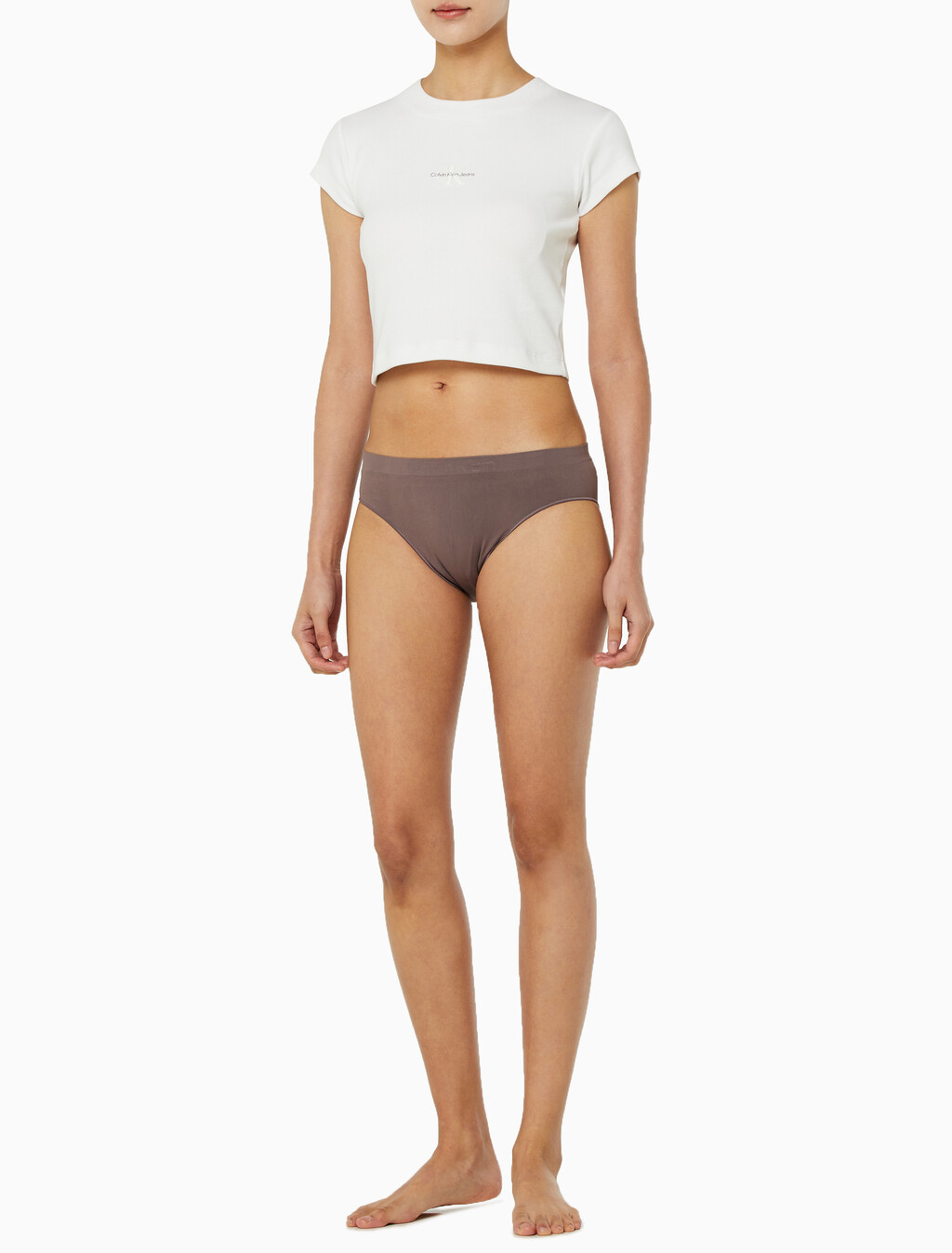 Buy 여성 퓨전 플랙스 하이라이즈 비키니 팬티 in color GREY BROWN