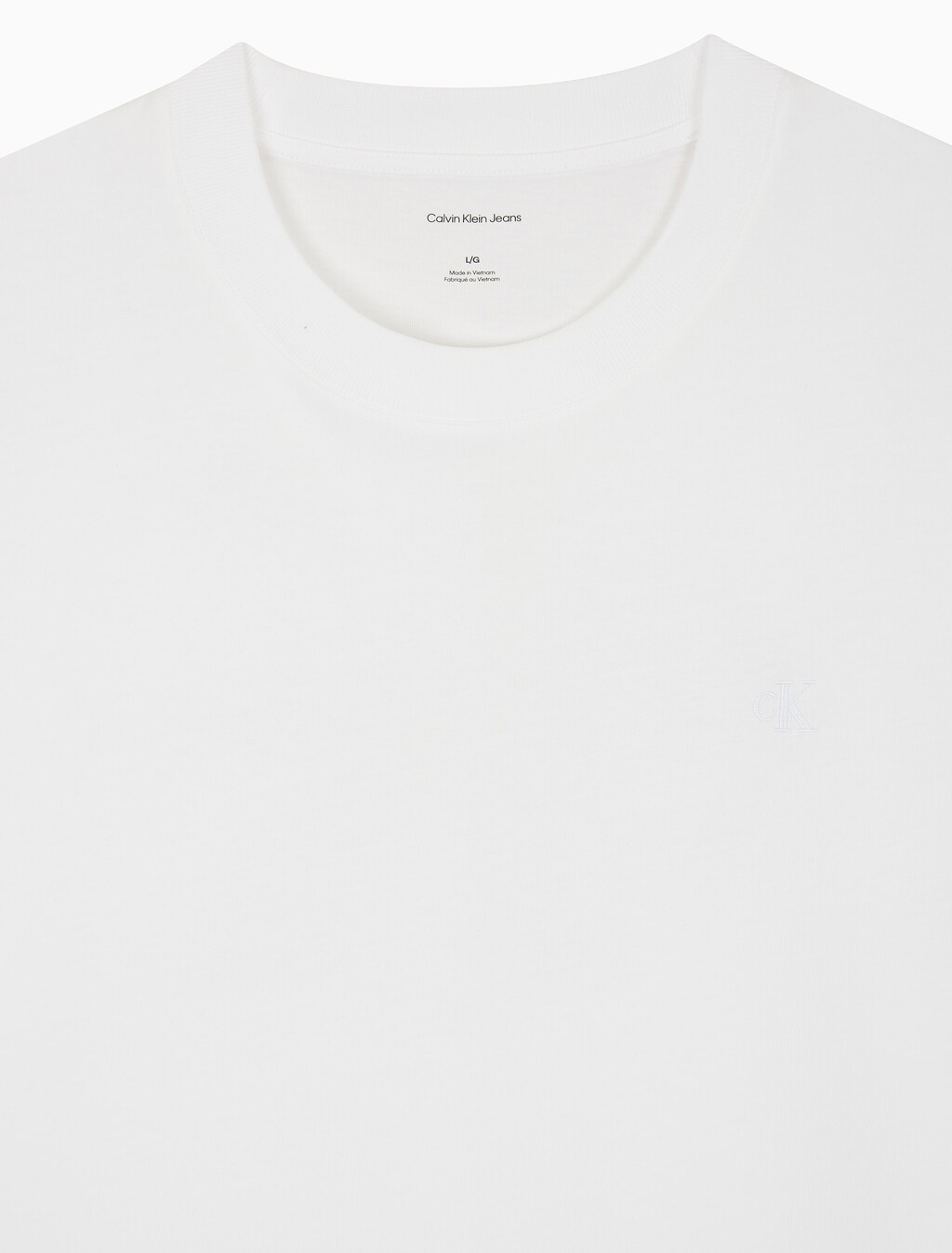 Buy 남성 오버핏 엠보스 모노그램 로고 반팔 티셔츠 in color BRILLIANT WHITE