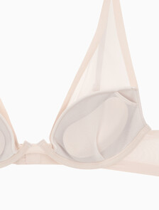 Buy 여성 미니멀리스트 메쉬 AF 푸쉬업 브라 in color PINK BEIGE