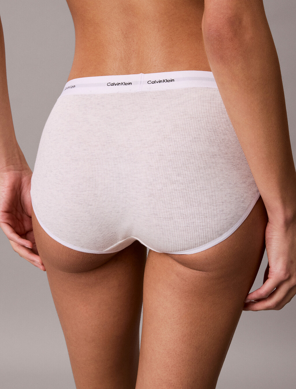 Buy 여성 코튼 스트레치 립 힙스터 in color White