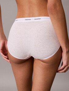 Buy 여성 코튼 스트레치 립 힙스터 in color White