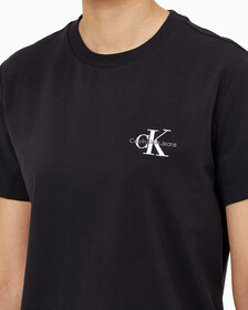 Buy 여성 레귤러핏 스몰 모노그램 로고 반팔 티셔츠  in color CK BLACK