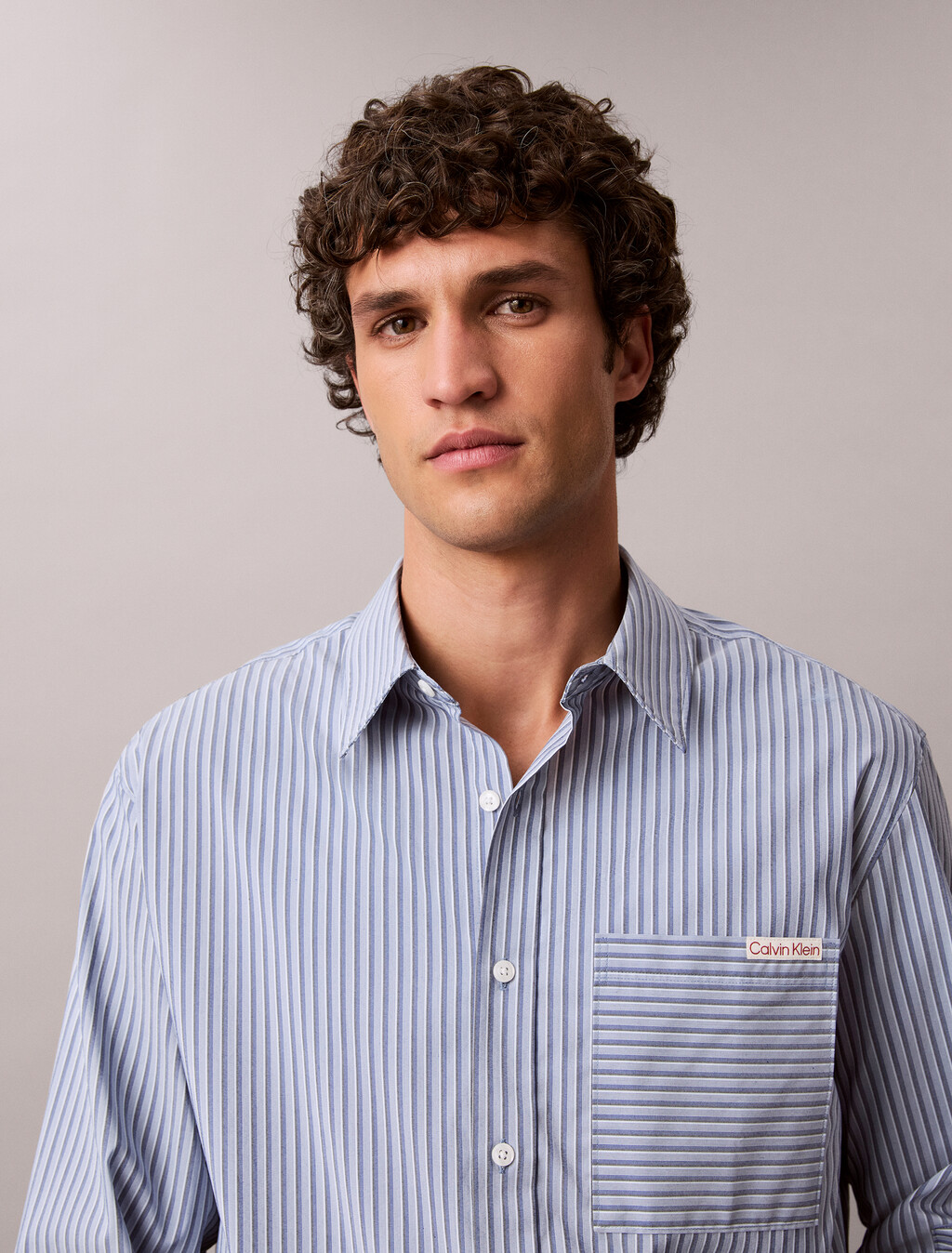 Buy 멀티스트라이프 쿨맥스 릴렉스 셔츠 in color Blue