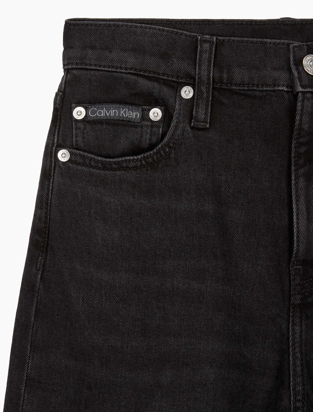 Buy 여성 와이드핏 하이라이즈 블랙 데님 in color WASHED BLACK LOGO LACE
