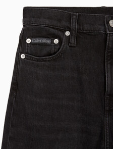 Buy 여성 와이드핏 하이라이즈 블랙 데님 in color WASHED BLACK LOGO LACE