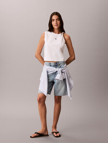 Buy 여성 쿨링 저지 트위스트 숄더 탱크 in color BRIGHT WHITE