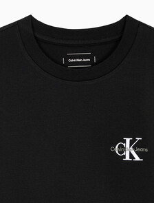 Buy 여성 스몰 모노그램 모던 스트레이트핏 반팔 티셔츠 in color CK BLACK