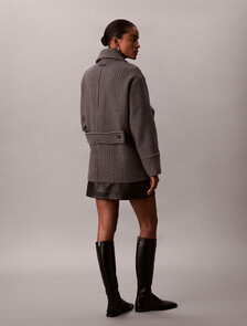 Buy 여성 울 코트 in color Dark Grey