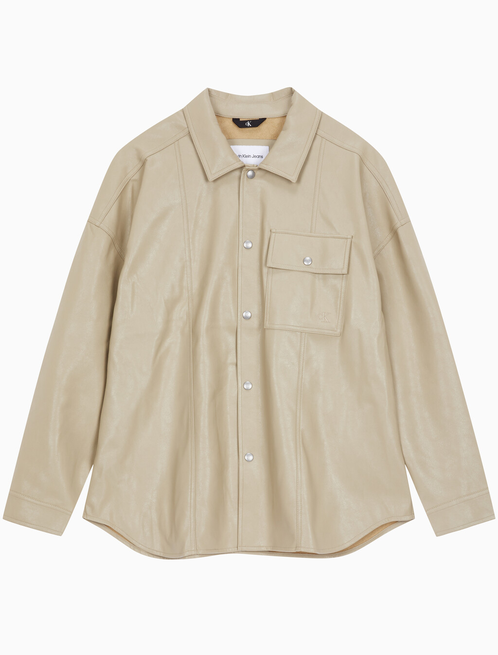 Buy 남성 릴렉스핏 매트 오버 셔츠 in color BEIGE