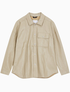 Buy 남성 릴렉스핏 매트 오버 셔츠 in color BEIGE