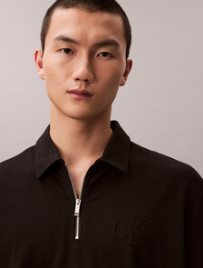 Buy 남성 릴렉스드핏 쿨링 피크 엠보스드 폴로 티 in color BLACK