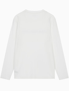 Buy 남성 릴렉스핏 인스티튜셔널 로고 긴팔 티셔츠 in color BRIGHT WHITE