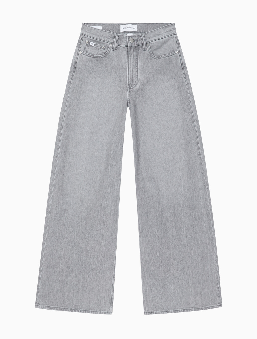 Buy 여성 로우라이즈 루즈핏  그레이  데님 in color GREY STEPPED RELEASE HEM