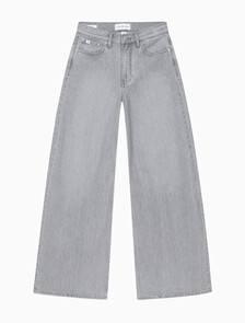 Buy 여성 로우라이즈 루즈핏  그레이  데님 in color GREY STEPPED RELEASE HEM