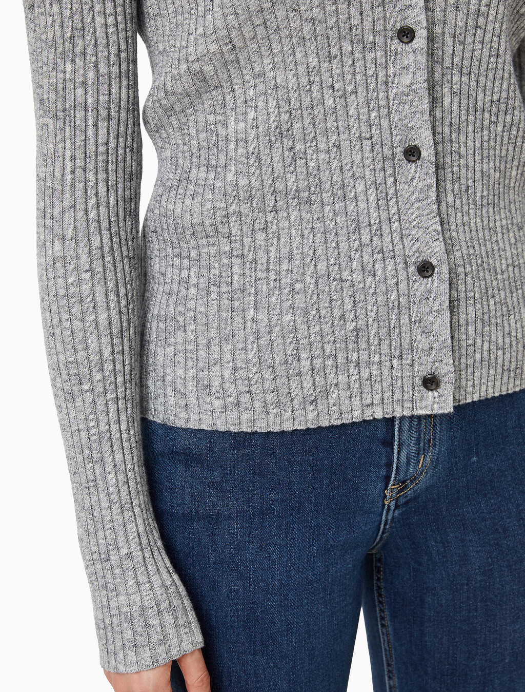 Buy 여성 립 가디건 in color Grey