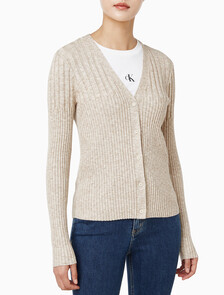 Buy 여성 립 가디건 in color Beige