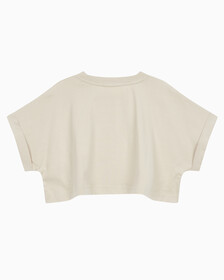Buy 여성 모노그램 빅로고 크롭 반팔 티셔츠 in color CLASSIC BEIGE