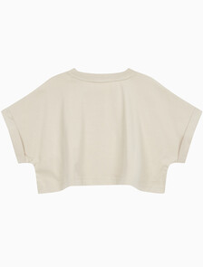 Buy 여성 모노그램 빅로고 크롭 반팔 티셔츠 in color CLASSIC BEIGE