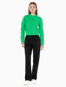 Buy 여성 폴드 반드 치노 팬츠 in color CK BLACK
