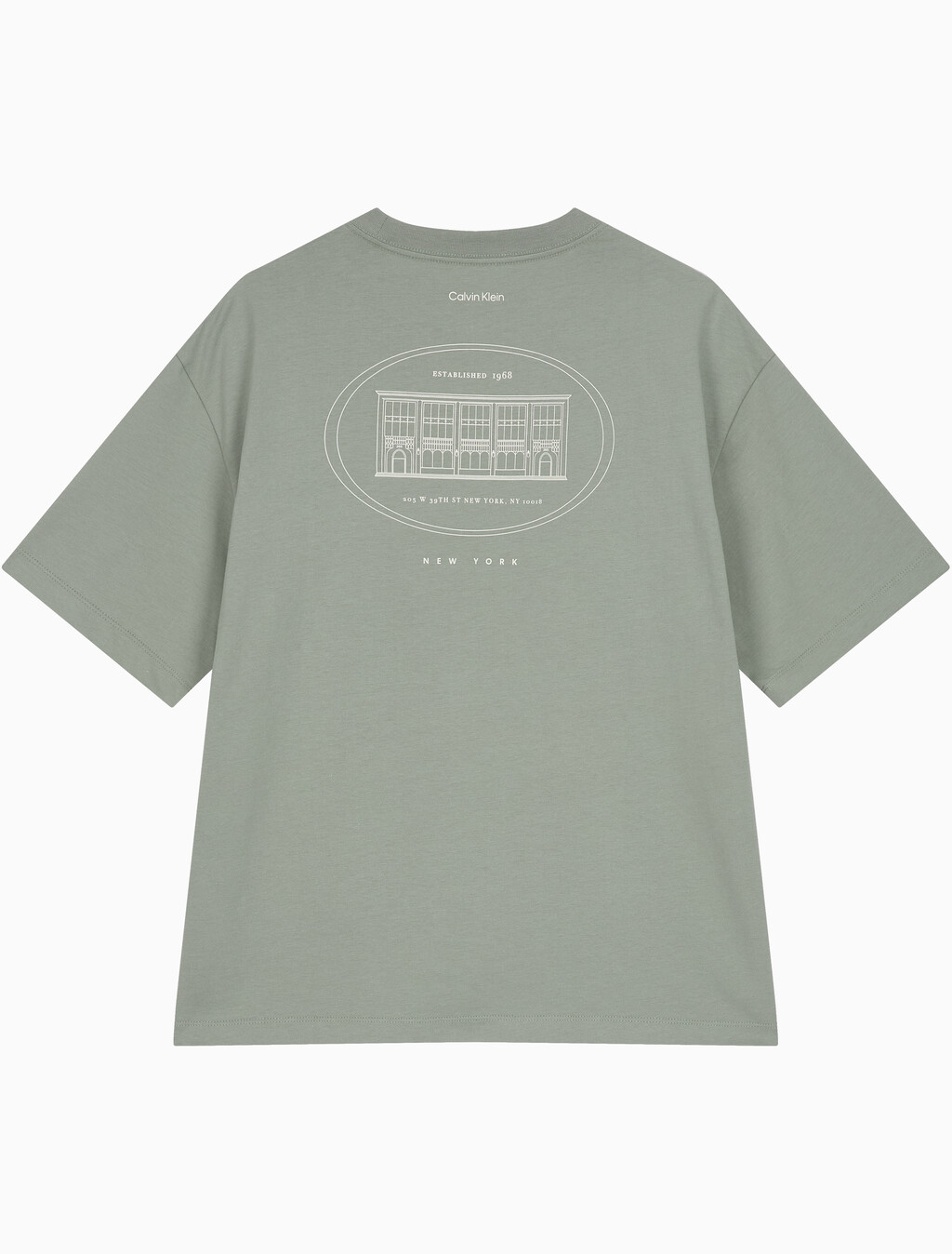 Buy 릴렉스드핏 16S 프론트백 빌딩 티 in color Grey