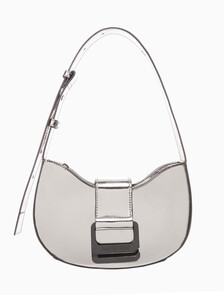 Buy 여성 CKJ 오프 듀티 홀리데이 라운드 숄더백 in color SILVER
