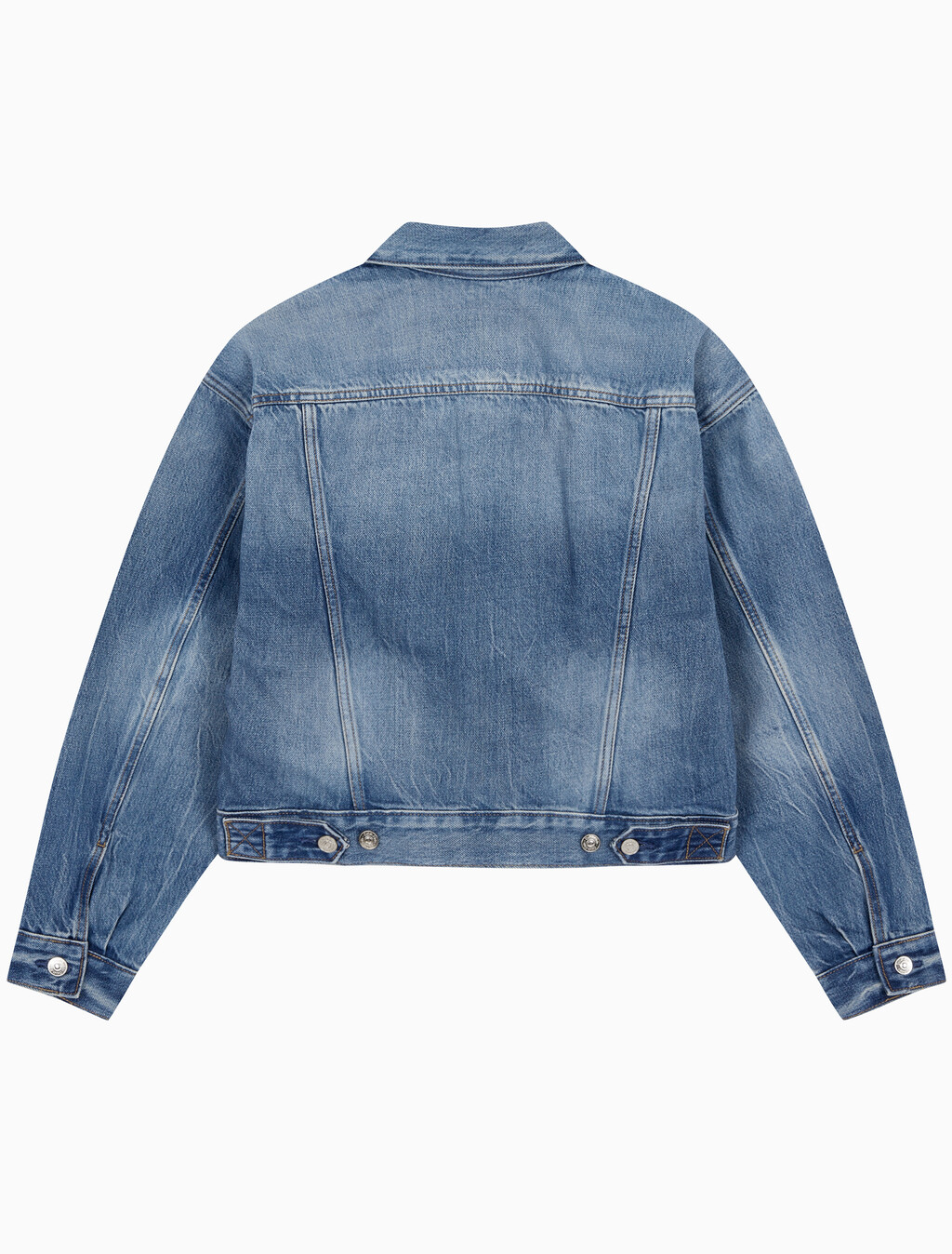 Buy 여성 코튼 셀비지 90's 트러커 자켓 in color BLUE