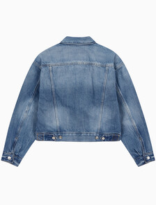 Buy 여성 코튼 셀비지 90's 트러커 자켓 in color BLUE