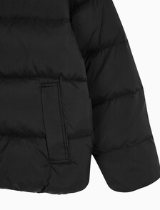 Buy 남성 커브드 퀼팅 나일론 다운 푸퍼 in color CK BLACK