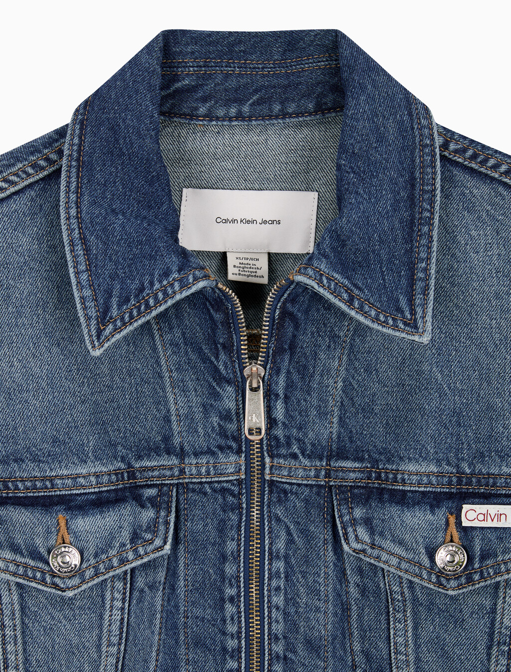 Buy 여성 크롭 미드 블루 데님 자켓 in color denim
