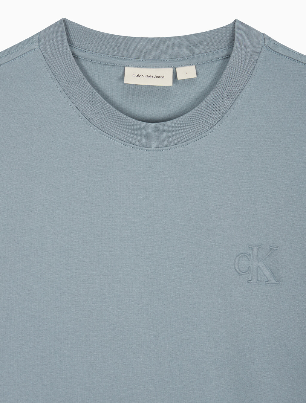 Buy 남성 릴렉스핏 CK 인터락 반팔 티셔츠 in color BLUE