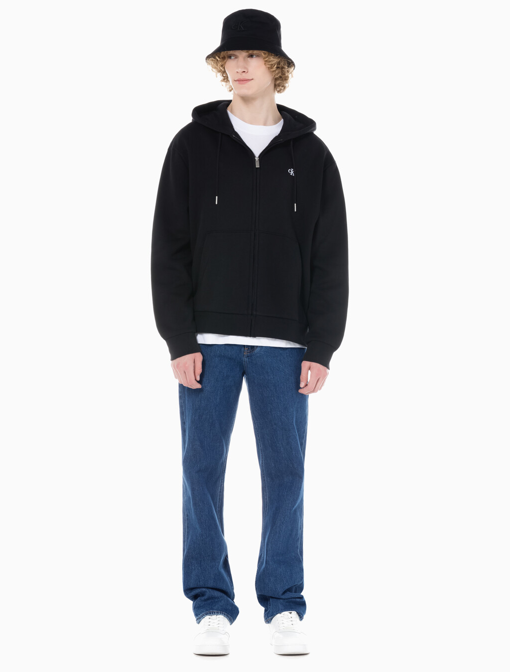 Buy 남성 90's 스트레이트핏 미드블루 데님 in color MID BLUE BACK EMBRO