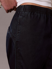 Buy 여성 데님 나일론 패러슈트 팬츠 in color Dark Blue