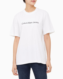 Buy 여성 보이프렌드핏 코튼 스트레치 반팔 티셔츠 in color BRIGHT WHITE