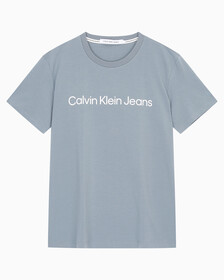 Buy 남성 레귤러핏 인스티튜셔널 로고 스트레치 반팔 티셔츠 in color OVERCAST GREY