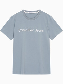 Buy 남성 레귤러핏 인스티튜셔널 로고 스트레치 반팔 티셔츠  in color OVERCAST GREY
