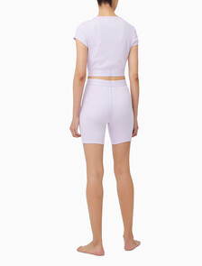 Buy 여성 코튼 스트레치 립 리브드 크롭티 in color LILAC QUARTZ