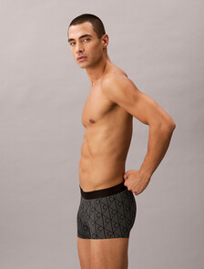 Buy 남성 CK 블랙 프린트 로우 라이즈 트렁크 in color BLACK