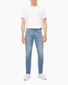 Buy 남성 모던 테이퍼 라이트블루 데님 in color 028A CHALKY BLU
