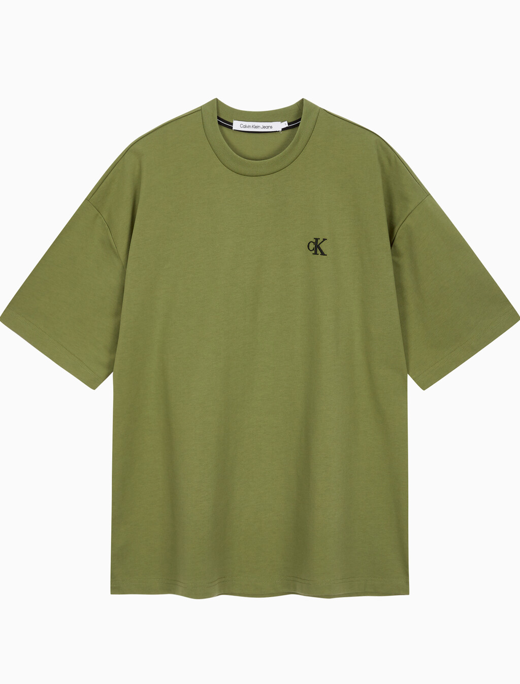 Buy 남녀공용 엠보싱 로고 반팔 티셔츠 in color KHAKI
