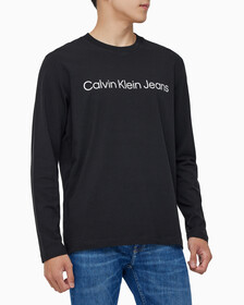 Buy 남성 레귤러핏 인스티튜셔널 긴팔 티셔츠 in color CK BLACK