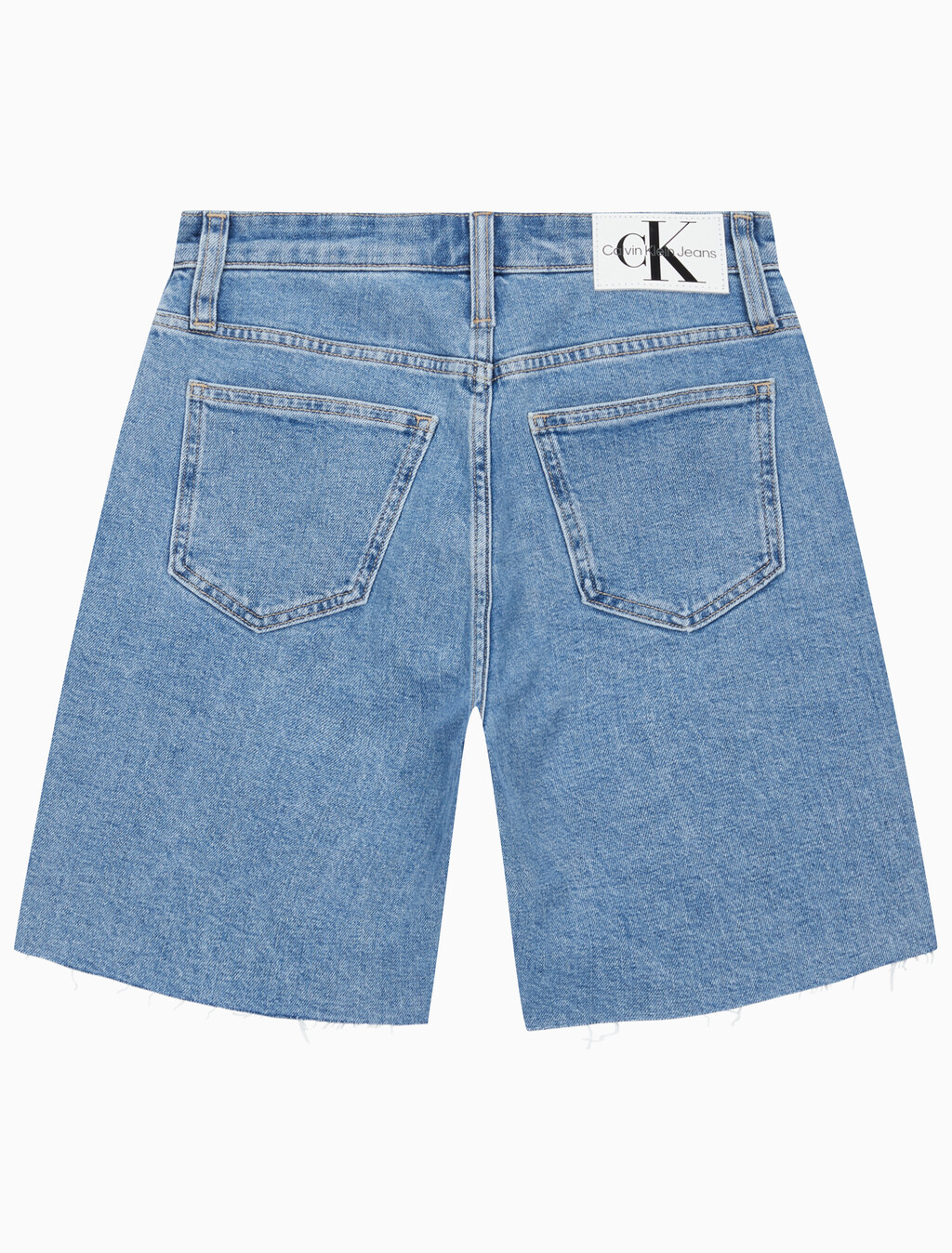 Buy 여성 버뮤다 맘핏 데님 쇼츠 in color CHALKY BLUE