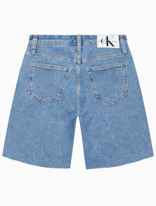 Buy 여성 버뮤다 맘핏 데님 쇼츠 in color CHALKY BLUE