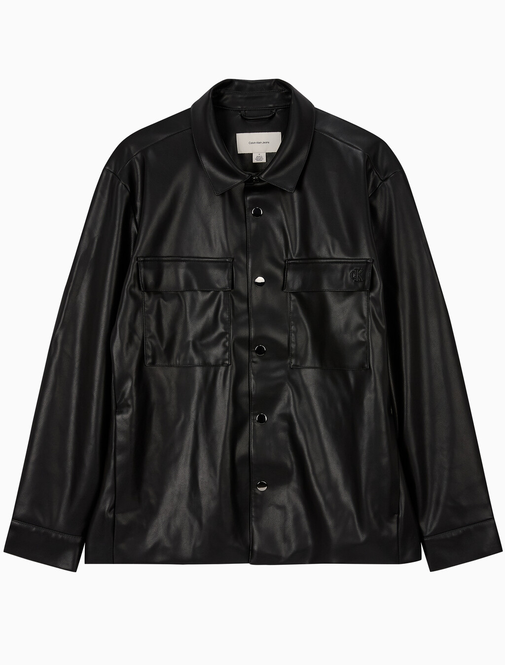 Buy 남성 페이크 레더 셔츠 자켓 in color BLACK